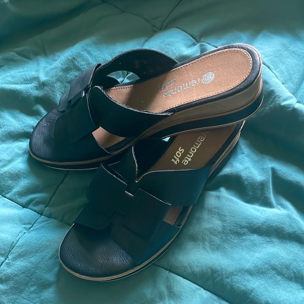 Remonte Black Sandals Casual Slip-On Comfort